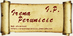 Irena Peruničić vizit kartica